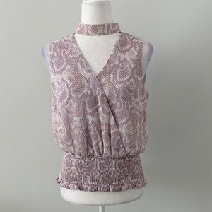 White House Black Market Snake Print Blouse